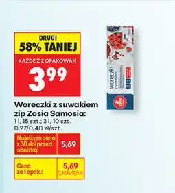 Biedronka Worki na śmieci z taśmą ściągającą Zosia Samosia, 120 l, 10 szt oferta