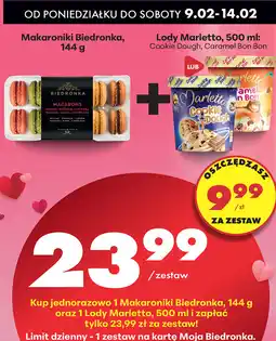 Biedronka Makaroniki Biedronka, 144 g + Lody Marletto, 500 ml oferta