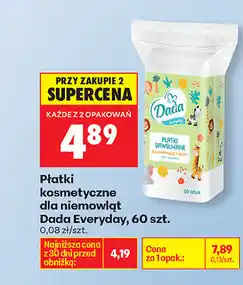 Biedronka Płatki kosmetyczne dla niemowląt Dada Everyday, 60 szt oferta