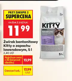 Biedronka Żwirek bentonitowy Kitty o zapachu lawendowym oferta