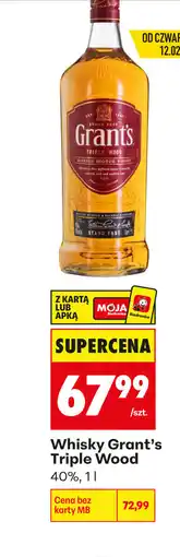 Biedronka Whisky Grant's Triple Wood oferta