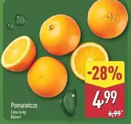 ALDI Pomarańcze (cena za kg, klasa I) oferta