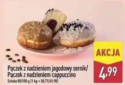 ALDI Pączek z nadzieniem jagodowy sernik / Pączek z nadzieniem cappuccino oferta