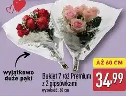ALDI Bukiet 7 róż Premium z 2 gipsofkami oferta