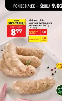 Biedronka Kiełbasa biała surowa z tymiankiem oferta