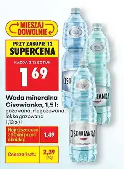 Biedronka Woda mineralna Cisowianka, 1,5 l oferta