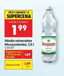 Biedronka Woda mineralna Muszynianka, 1,5 l oferta