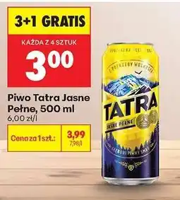 Biedronka PIWO TATRA JASNE PEŁNE 500 ML oferta