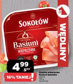 Netto Szynka wieprzowa Basiuni Sokołów plastry oferta