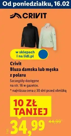 Crivit Bluza damska lub męska z polaru