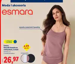 Lidl Esmara Koszulki damskie na ramiączkach, 3 sztuki oferta