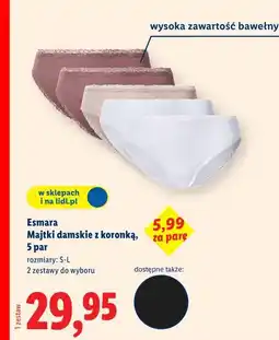 Lidl Esmara Majtki damskie z koronką, 5 par oferta