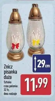 ALDI Znicz pisanka duża 29 cm oferta