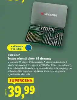 Lidl Parkside Zestaw wierteł i bitów, 64 elementy oferta