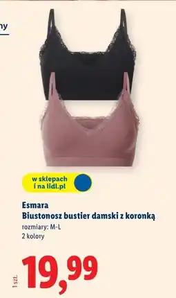 Lidl Esmara Biustonosz bustier damski z koronką oferta