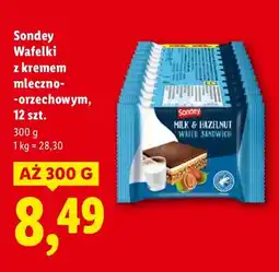 Lidl Sondey Wafelki z kremem mleczno- -orzechowym, 12 szt. oferta