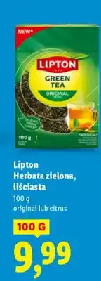 Lidl Herbata zielona liściasta original oferta