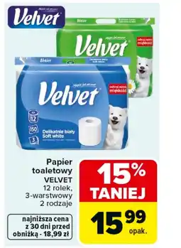 Carrefour Papier toaletowy Velvet oferta