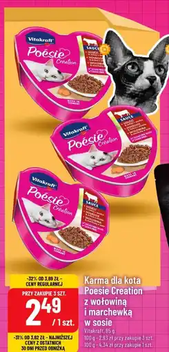 Polomarket Karma dla kota Poesie Creation z wołowiną i marchewką w sosie (Vitakraft, 85g) oferta