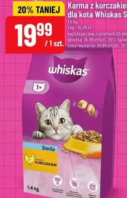 Polomarket Karma z kurczakiem dla kota Whiskas Sterile (1.4kg) oferta