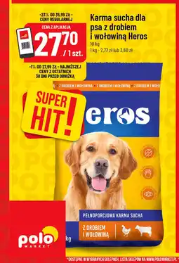 Polomarket Karma sucha dla psa z drobiem i wołowiną Heros (10 kg) oferta
