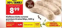 Biedronka Kiełbasa biała surowa premium Kraina Mięs oferta