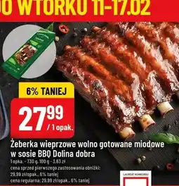 Polomarket Żeberka wieprzowe wolno gotowane miodowe w sosie BBQ oferta