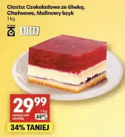Delikatesy Centrum Ciasto czekoladowe ze śliwką, chałwowe, malinowy bzyk oferta