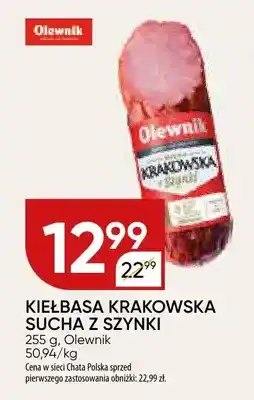 Chata Polska Kiełbasa krakowska sucha z szynki Olewnik oferta