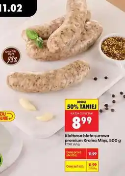 Biedronka Kielbasa biała surowa premium Kraina Mięs 500 g oferta