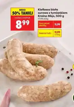 Biedronka Kiełbasa biała surowa z tymiankiem Kraina Mięs, 500 g oferta