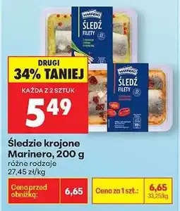 Biedronka Śledzie krojone Marinero 200 g oferta