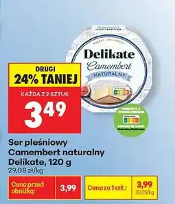 Biedronka Ser pleśniowy Camembert naturalny Delikate, 120 g oferta