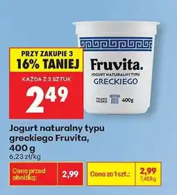 Biedronka Jogurt naturalny typu greckiego Fruvita, 400 g oferta