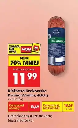 Biedronka Kiełbasa Krakowska Kraina Wędlin 400 g oferta