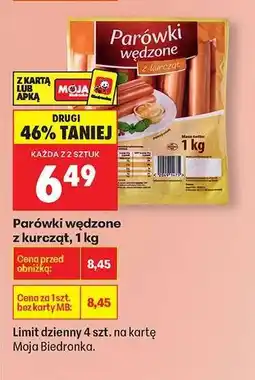 Biedronka Parówki wędzone z kurcząt , 1 kg oferta