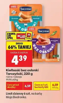 Biedronka Kiełbaski bez osłonki Tarczyński, 220 g oferta