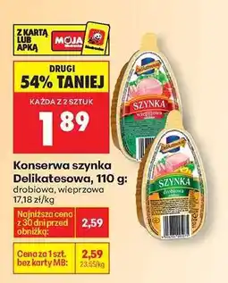 Biedronka Konserwa szynka Delikatesowa, 110 g oferta