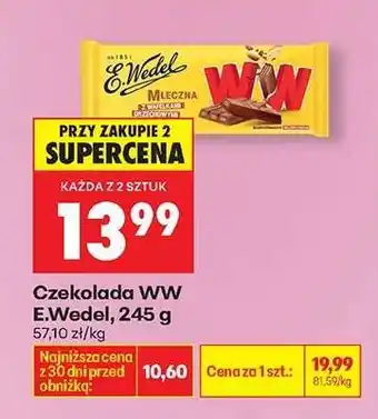 Biedronka Czekolada WW E.Wedel 245 g oferta