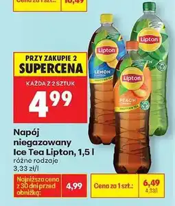 Biedronka Napój niegazowany Ice Tea Lipton, 1,5 l oferta