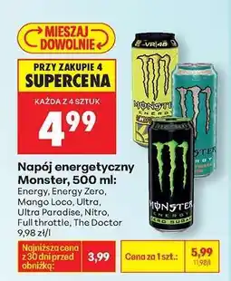 Biedronka Napój energetyczny Monster 500 ml oferta