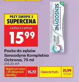 Biedronka Pasta do zębów Sensodyne Kompletna Ochrona, 75 ml oferta