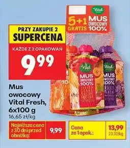 Biedronka Mus owocowy Vital Fresh, 6x100 g oferta