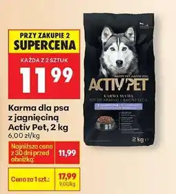 Biedronka Karma dla psa z jagnięciną Activ Pet 2 kg oferta