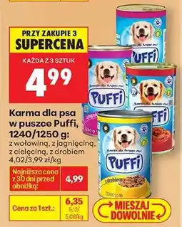 Biedronka Karma dla psa w puszce Puffi, 1240/1250 g oferta