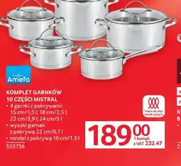 Selgros Amefa Komplet garnków Mistral oferta
