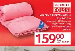 Selgros Kołdra z pierzem gęsim oferta