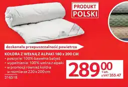 Selgros Kołdra z wełną z alpaki oferta