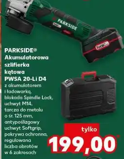 Kaufland PARKSIDE Akumulatorowa szlifierka kątowa PWSA 20-Li D4 oferta
