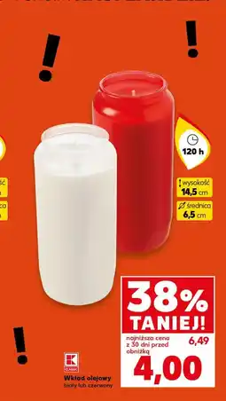 Kaufland Wkład olejowy biały lub czerwony (120 h, wysokość 14,5 cm, średnica 6,5 cm) oferta